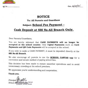 Notice: School Fee Payment